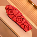 LV LOAFER IN CRIMSON RED MONOGRAM DENIM WITH BOW