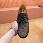 LV LOAFER IN BLACK EMBOSSED CALFSKIN