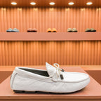 LV LOAFER IN WHITE EMBOSSED CALFSKIN