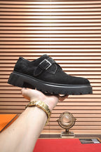 HM MONK STRAP BLACK SUEDE
