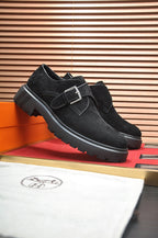 HM MONK STRAP BLACK SUEDE