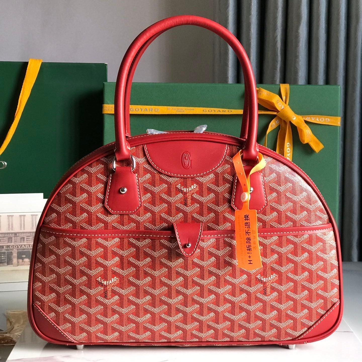 SAINT JEANNE BAG 35 IN CANNON PINK GOYARDINE CANVAS AND CALFSKIN
