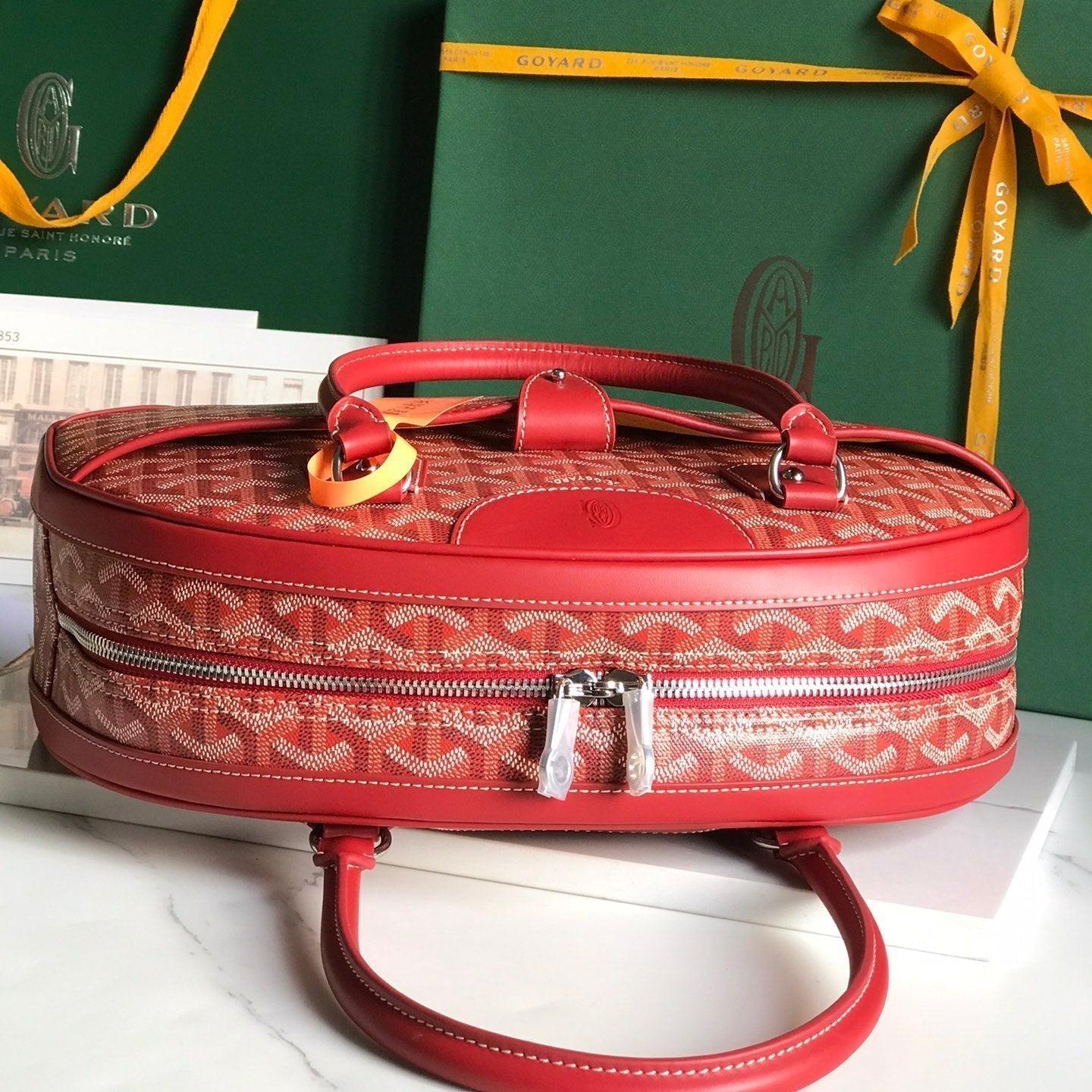 SAINT JEANNE BAG 35 IN CANNON PINK GOYARDINE CANVAS AND CALFSKIN