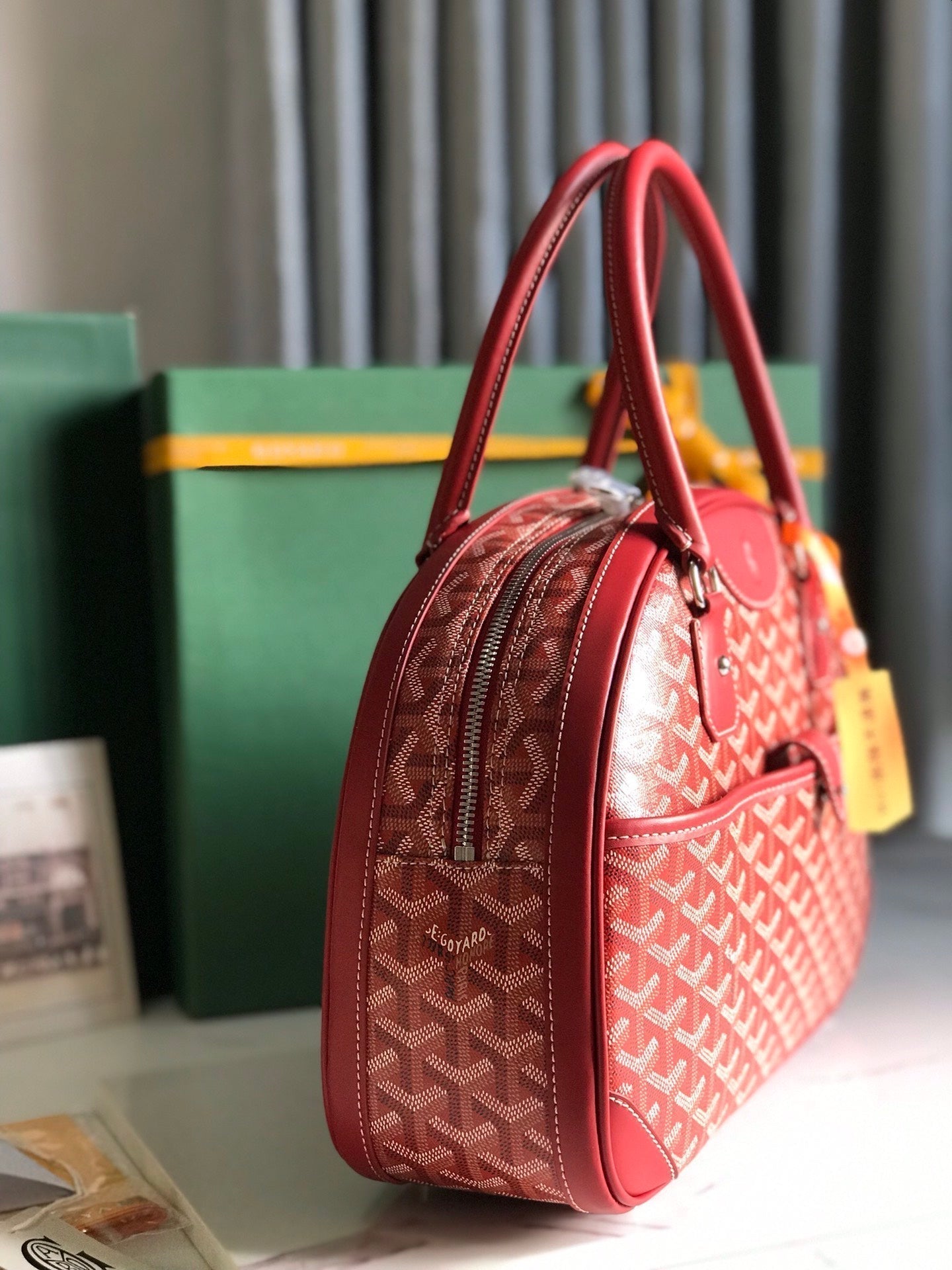 SAINT JEANNE BAG 35 IN CANNON PINK GOYARDINE CANVAS AND CALFSKIN