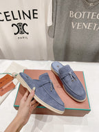 LP CHARMS WALK BABOUCHE LOAFERS CERULEAN SUEDE