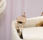 MEDIUM LADY D-JOY 26 WHITE LAMBSKIN
