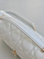 MISS LADY 24 LARGE BAG IN WHITE LAMBSKIN