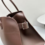 The Row Margaux 17 Chocolate Leather