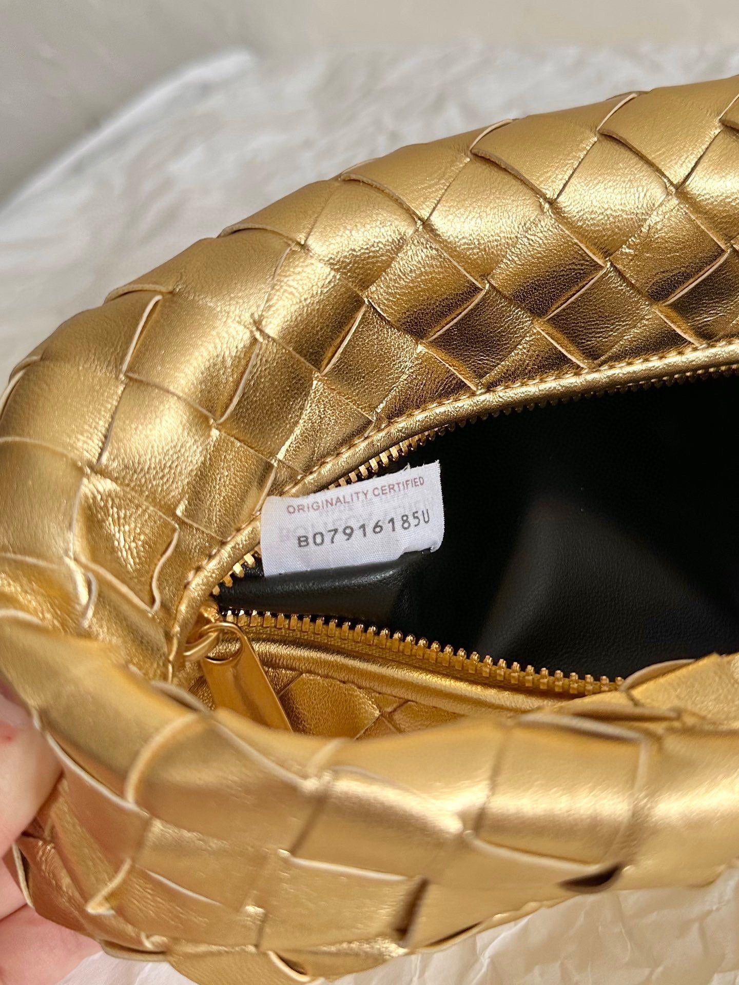 mini jodie 28 gold metalic lambskin