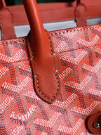 SAIGON SOUPLE BAG 34 IN RED ORANGE GOYARDINE CANVAS AND CALFSKIN