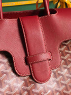 SAIGON SOUPLE BAG 34 IN PERSIAN RED GOYARDINE CANVAS AND CALFSKIN