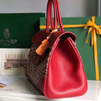 SAIGON SOUPLE BAG 34 IN PERSIAN RED GOYARDINE CANVAS AND CALFSKIN