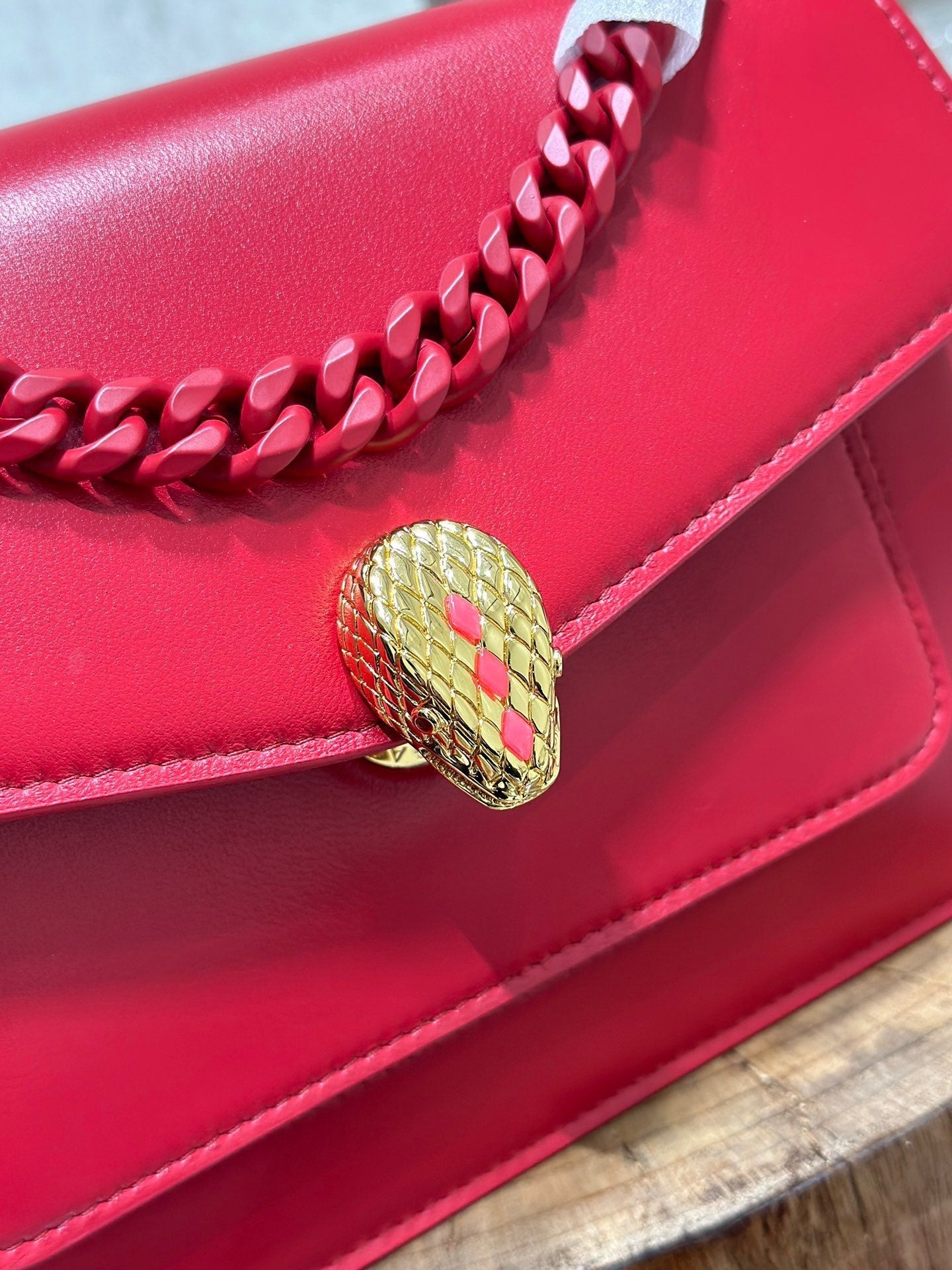 BVL Serpenti Forever Crossbody Bag 25cm Red Calfskin GHW 188660