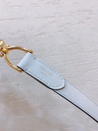 Hook & Loop 20mm TRIOMPHE Logo Square Adjustable Belt White Calfskin Ghw
