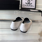 cc loafer white lambskin black grosgrain