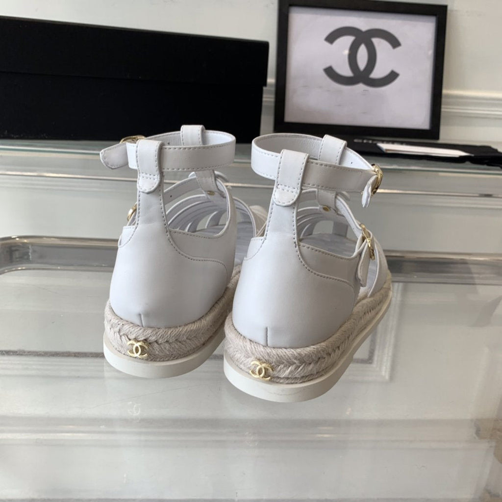 cc medium roman sandals white lambskin