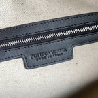 MEDIUM INTRECCIATO 50 CABIN DUFFLE IN BLACK WHITE CALFSKIN