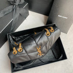 LOULOU MINI 23 BLACK QUILTED GOLD HARDWARE