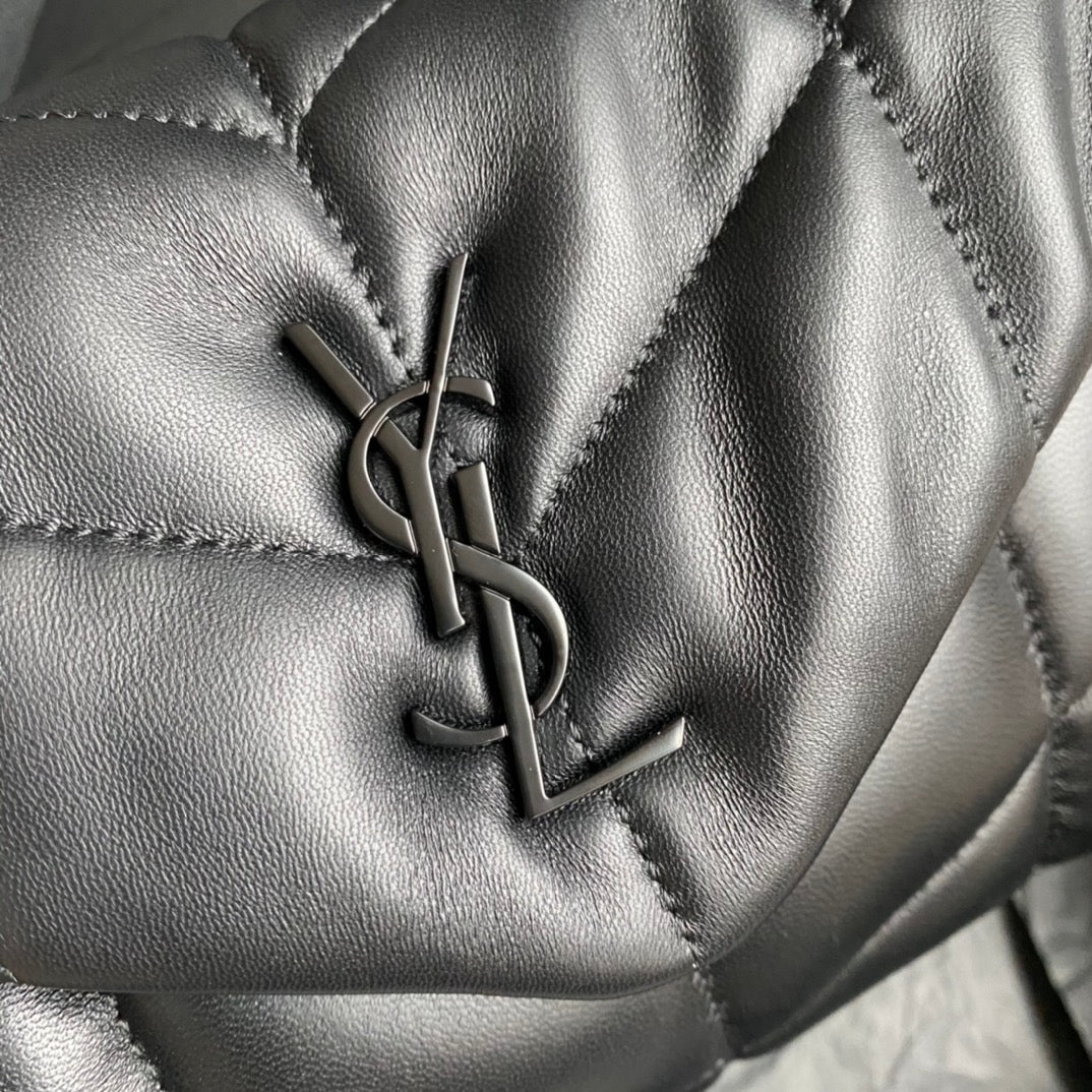 LOULOU MINI 23 ALL BLACK QUILTED LEATHER