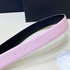 CHANEL BELT 3CM LAVENDER PURPLE AND BLACK LAMBSKIN WITH GOLD HARDWARE
