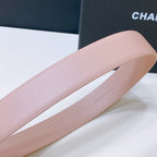 CHANEL BELT 3CM IN LIGHT PINK LAMBSKIN WITH CRYSTAL GOLD HARDWARE