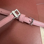 EXTRA POCKET L19 IN FLAMINGO PINK GRAINED CALFSKIN WITH SILVER HARDWARE