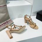 high heel sandal 85 beige quilted calfskin mop
