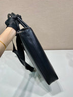 Prada Triangle-Logo Tote Bag Black Saffiano Leather