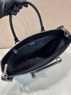 Prada Triangle-Logo Tote Bag Black Saffiano Leather