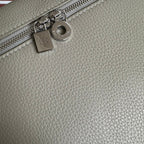 EXTRA POCKET BACKPACK L23.5 IN PEARL GRAY CALFSKIN WITH SILVER HARDWARE