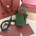 MICRO BALE BAG IN ARMY GREEN CALFSKIN
