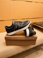 PRA SNEAKER IN BLACK CALFSKIN AND MESH BREATHABLE FABRIC