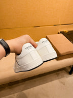 PRA SNEAKER IN WHITE CALFSKIN AND MESH BREATHABLE FABRIC