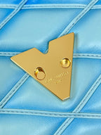 GO-14 MM 23 IN SKY BLUE QUILTED LAMBSKIN GOLD HARDWARE