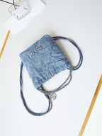 cc 22 mini backpack wasted blue denim silver hardware