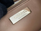 cc 24s31 shopping bag 22cm brown lambskin gold hardware