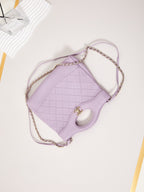 cc 24s31 mini shopping bag 22cm light pink lambskin gold hardware