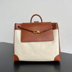 LARGE ANDIAMO BACKPACK 48 IN LIGHT WOOF CALFSKIN AND CANVAS