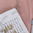 miu bucket bag 20cm white woven fabric