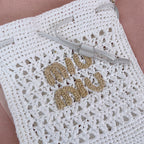 miu bucket bag 20cm white woven fabric