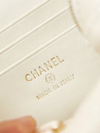 23p vanity 17cm cream lambskin light gold hardware