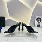 SL GOLDIE MULES BLACK POLISHED CALFSKIN