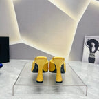 SL GOLDIE MULES LEMON SATIN