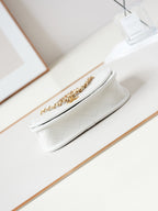 24s messenger bag 23cm white calfskin gold hardware