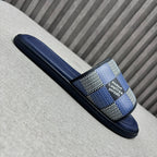 LV VENICE MULE SLIPPERS NAVY BLUE DAMIER