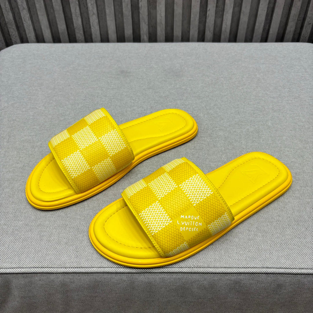 LV VENICE MULE SLIPPERS LEMON YELLOW DAMIER