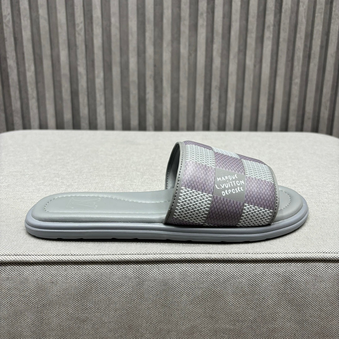 LV VENICE MULE SLIPPERS GRAY DAMIER