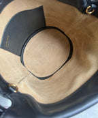 LOE 32 FLAMENCO PURSE BUCKET IN BLACK MELLOW NAPPA LAMBSKIN