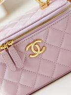 24a vanity 17cm light violet lambskin gold hardware