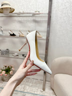 CL 25s Scepter Pumps 85mm White Patent Leather 446632